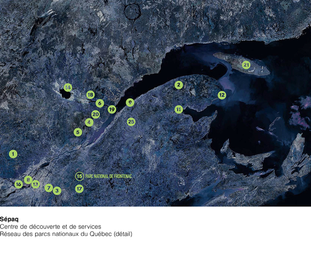 Sépaq Réseau des parcs nationaux du Québec (détail)