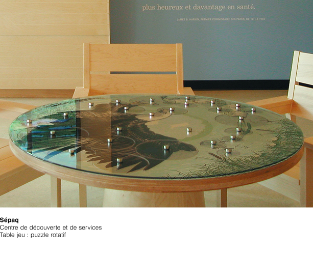 Sépaq exposition Table jeu : puzzle rotatif