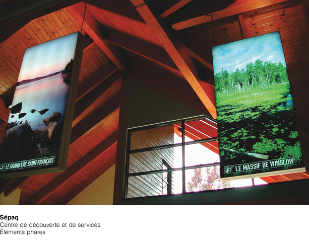 Sépaq exposition Bannières des éléments phares