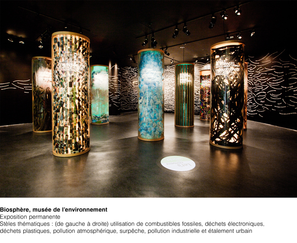 Biosphère exposition permanente Stèles thématiques