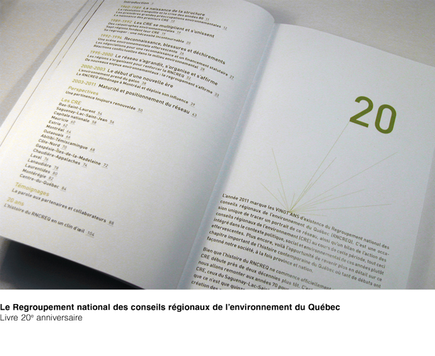 Livre anniversaire du Regroupement national des conseils régionaux de l'environnement du Québec