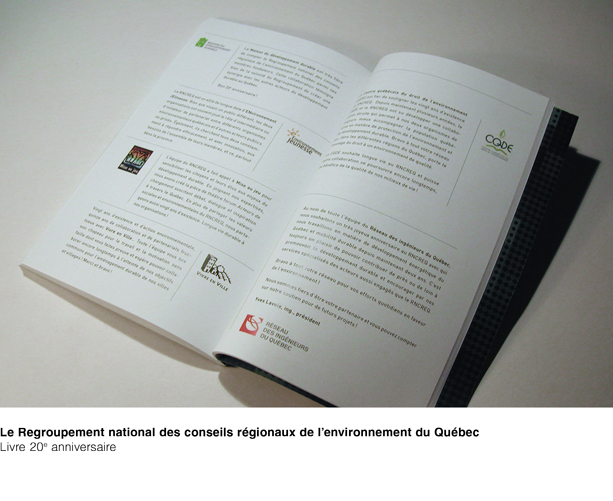 Livre anniversaire du Regroupement national des conseils régionaux de l'environnement du Québec